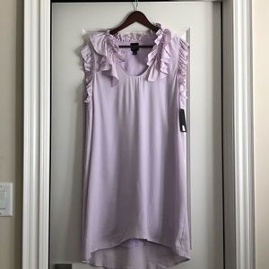 NWT Free Press Ruffle Flounce Collar Lilac Summer Shift Dress Sz M